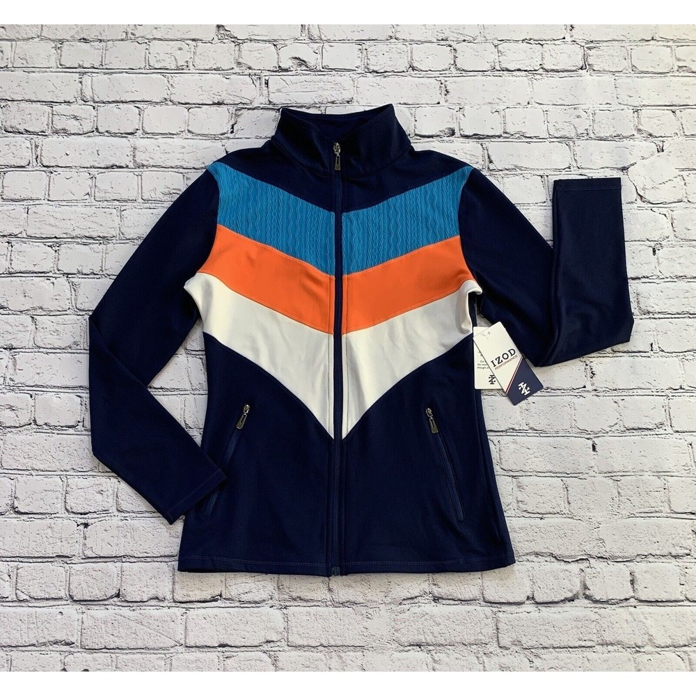 NWT Izod Performance Jacket Women’s Size M Navy/Multi Activewear Jacket MRSP $80